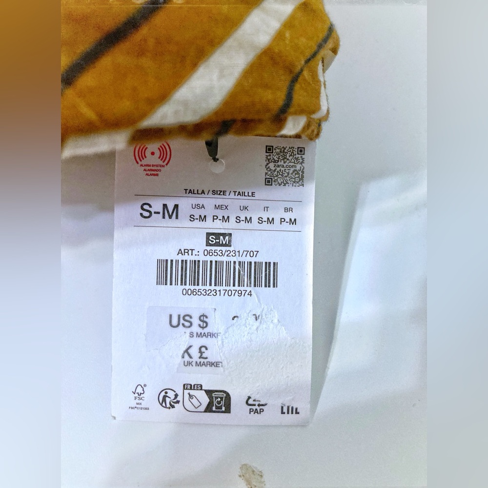 Zara NWT RAFFIA 0653/231/707 Scarf Sun Visor with Brown Striped Band - Picture 4 of 7